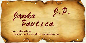 Janko Pavlica vizit kartica